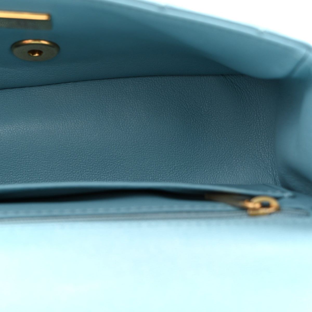 Lambskin Quilted Mini Strass On Top Flap Blue