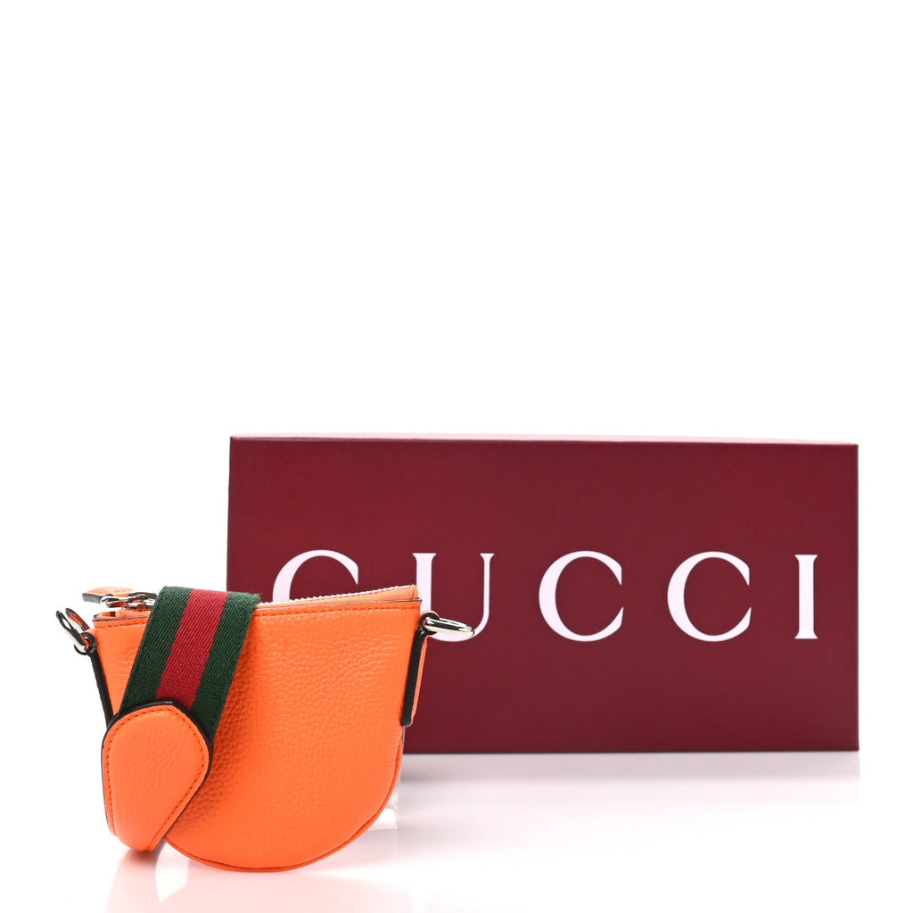Pebbled Calfskin Mini B Shoulder Bag Orange