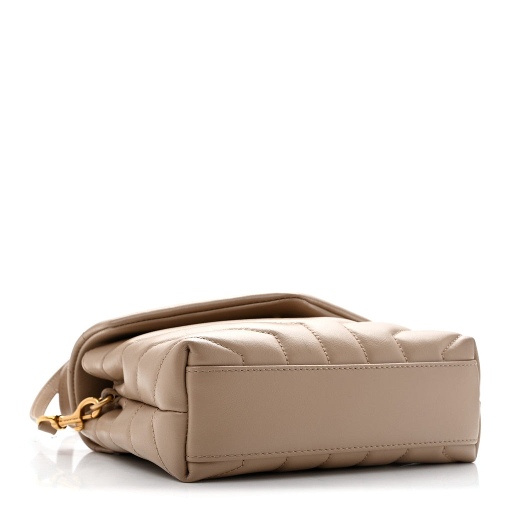 Calfskin Y Quilted Monogram Toy Loulou Crossbody Bag Dark Beige