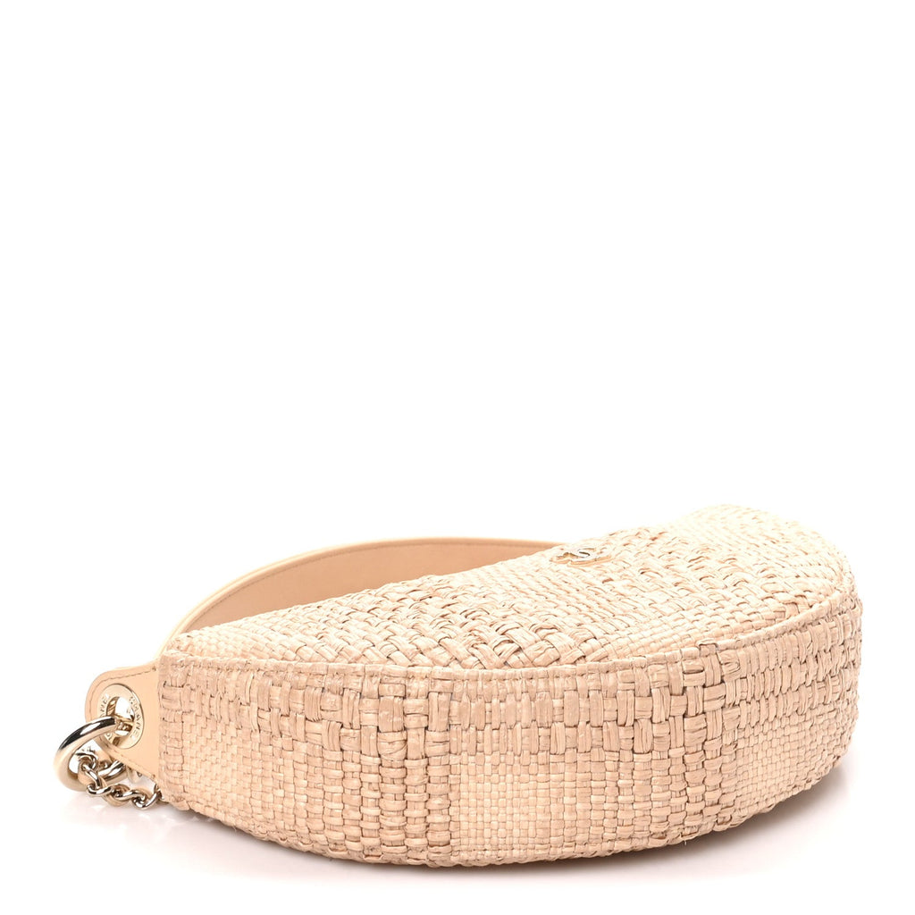 Raffia Other Shape With Chain Beige