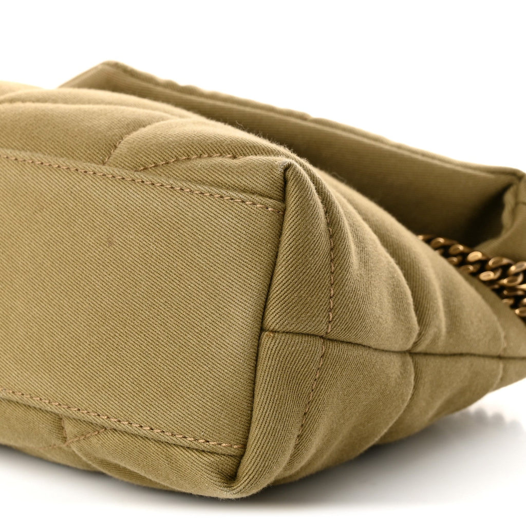 Canvas Quilted Toy Loulou Puffer Monogram Chain Satchel Fir Green