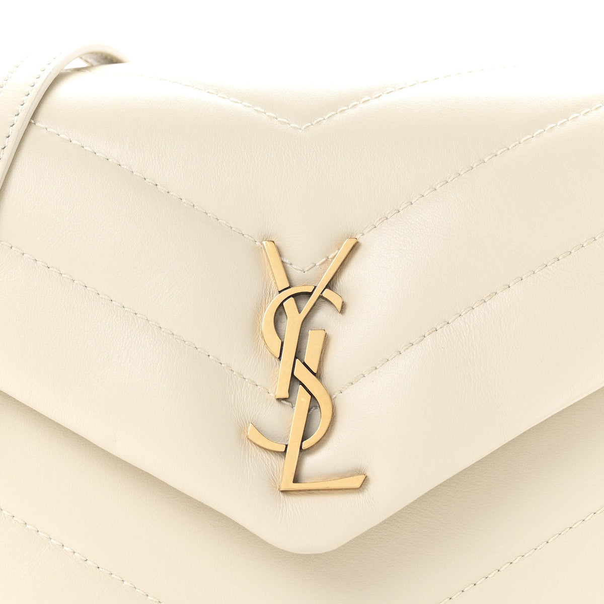 Calfskin Y Quilted Monogram Toy Loulou Crossbody Bag Blanc Vintage