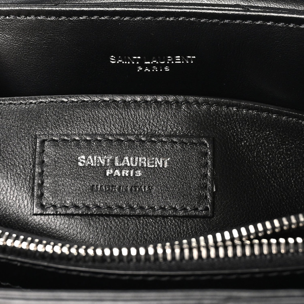 Calfskin Y Quilted Monogram Small Loulou Chain Satchel Black Black