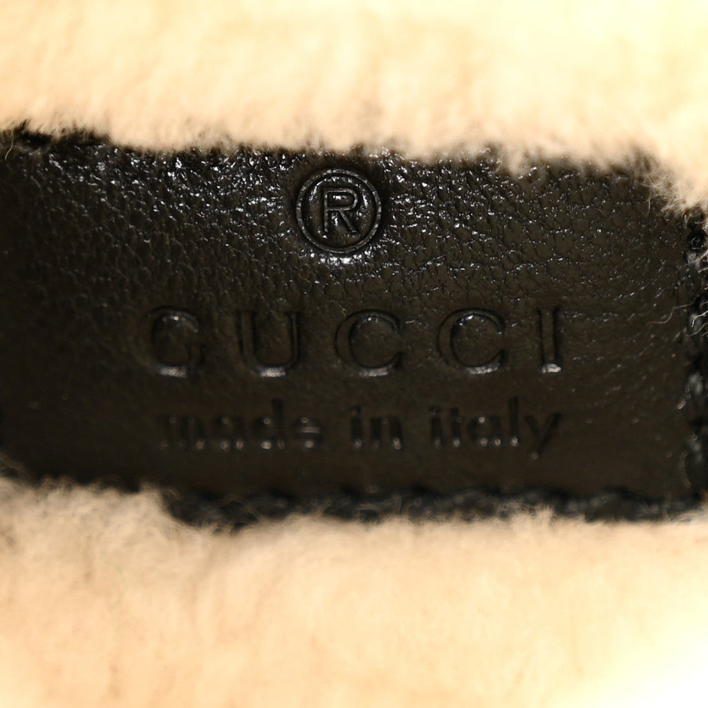 Sakai Be Green Calfskin Shearling Mini Dionysus Top Handle Bag Black