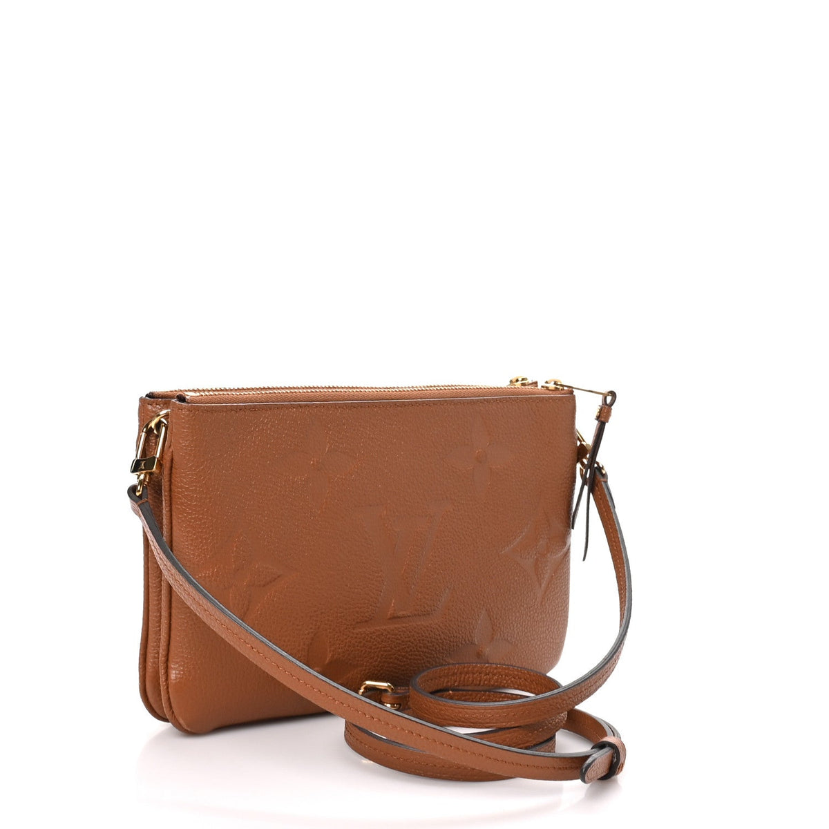 Empreinte Monogram Giant Double Zip Pochette Caramel
