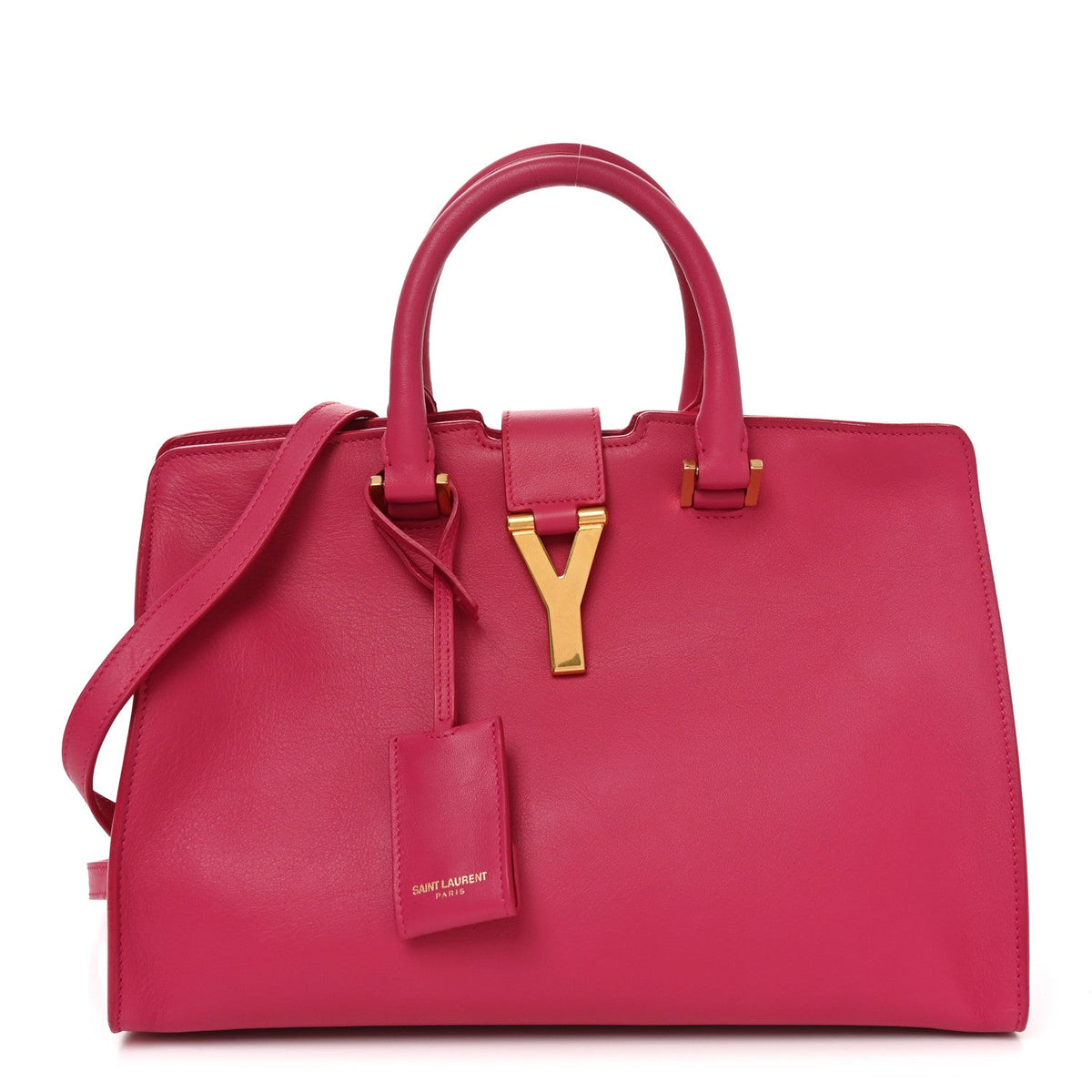 Calfskin Small Classic Y Cabas Fuchsia