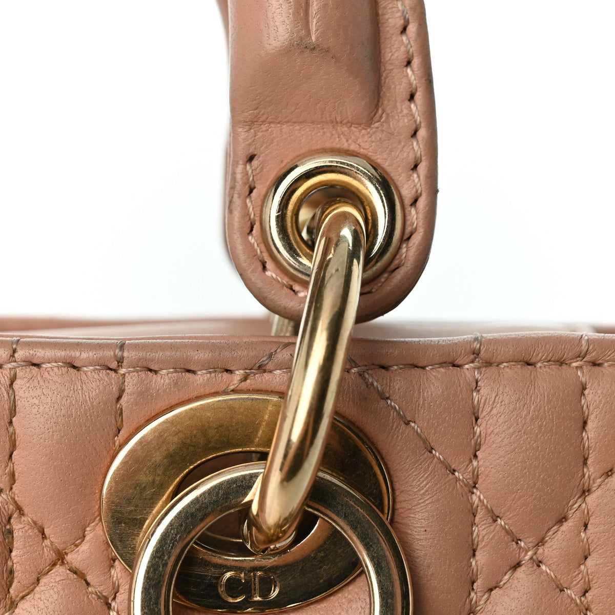 Lambskin Cannage Micro Lady D-Joy Rose Des Vents