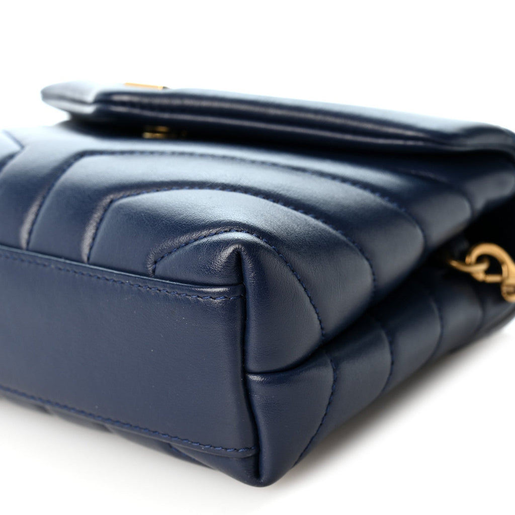Calfskin Y Quilted Monogram Toy Loulou Crossbody Bag Blue Charron
