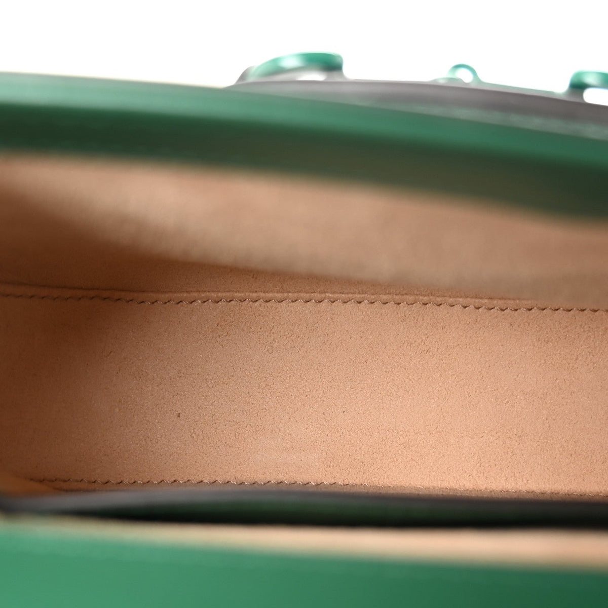 Azalea Calfskin Web Monochrome Horsebit 1955 Shoulder Bag Emerald