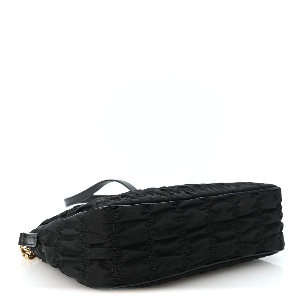 Tessuto Nylon Gaufre Shoulder Bag Black
