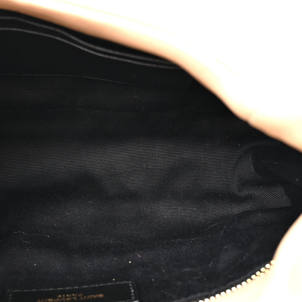 Lambskin Quilted Toy Loulou Puffer Monogram Chain Satchel Nude Powder