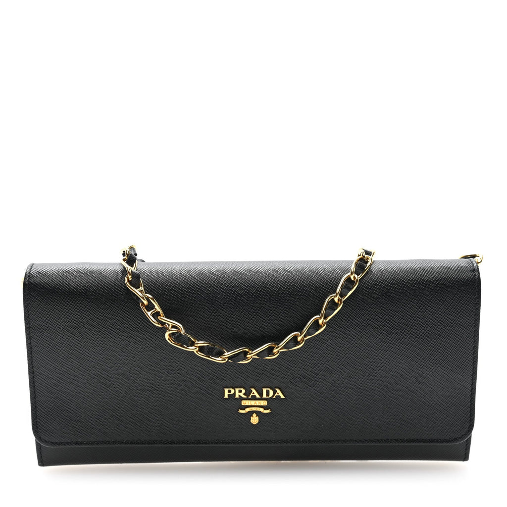Vitello Move Metal Oro Chain Wallet Black