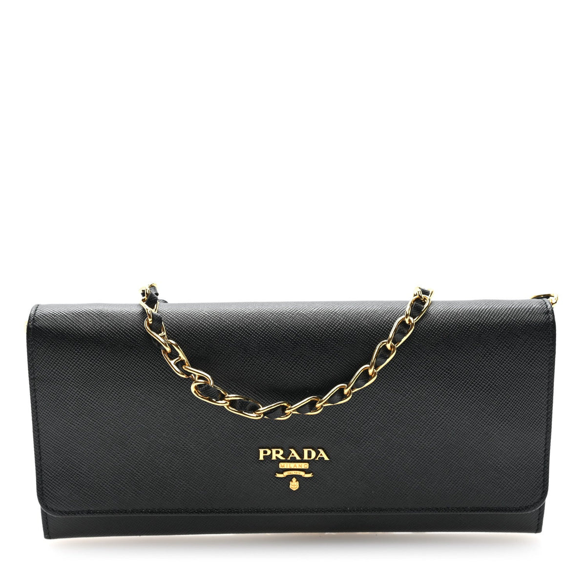 Vitello Move Metal Oro Chain Wallet Black