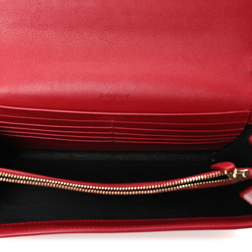 Calfskin Belle de Jour Chain Clutch Rouge Orient