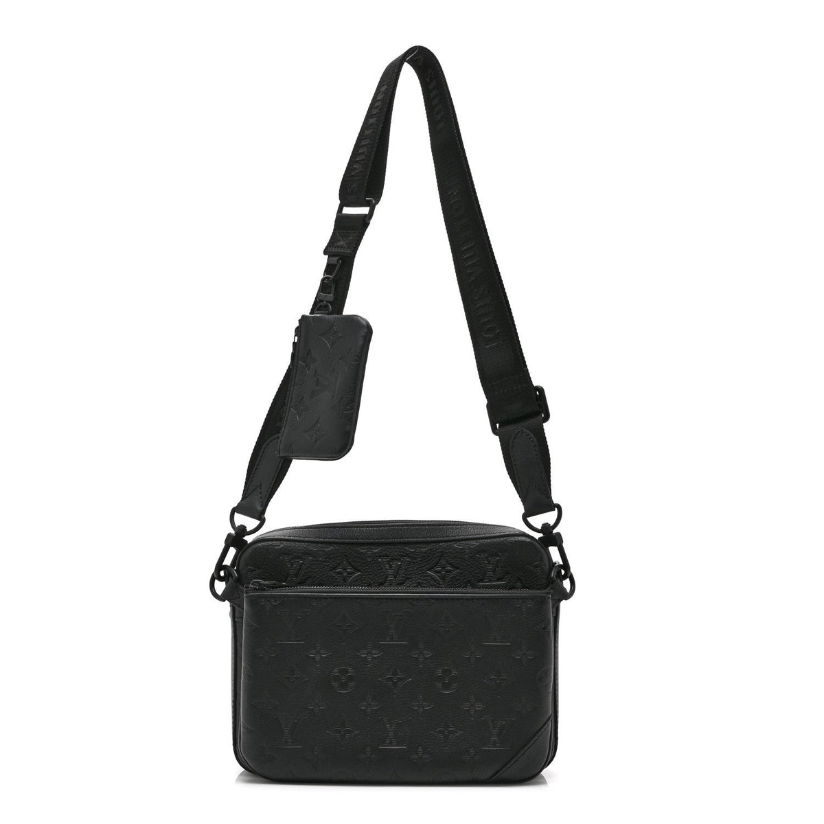 Calfskin Monogram Shadow Trio Messenger Black