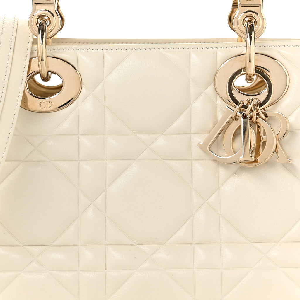 Calfskin Cannage Medium The Lady 95.22 White
