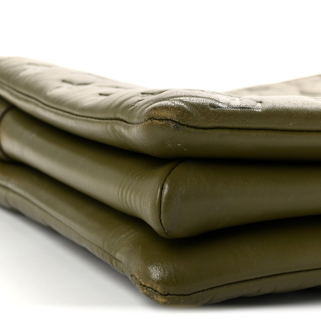 Lambskin Embossed Monogram Coussin MM Khaki