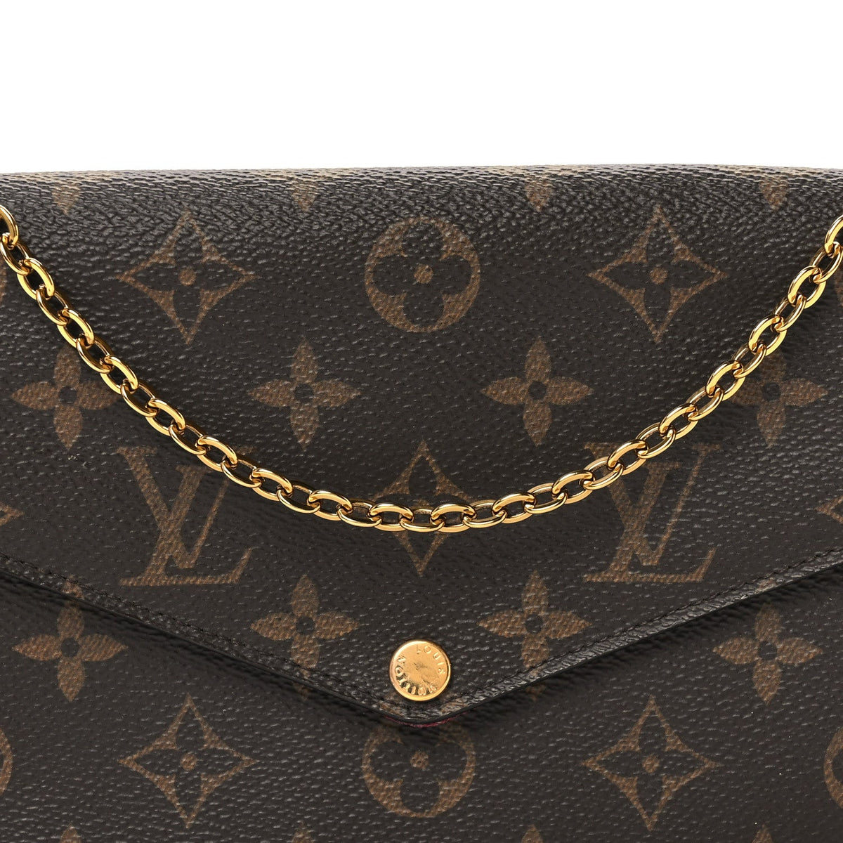 Monogram Pochette Felicie Chain Wallet Fuchsia