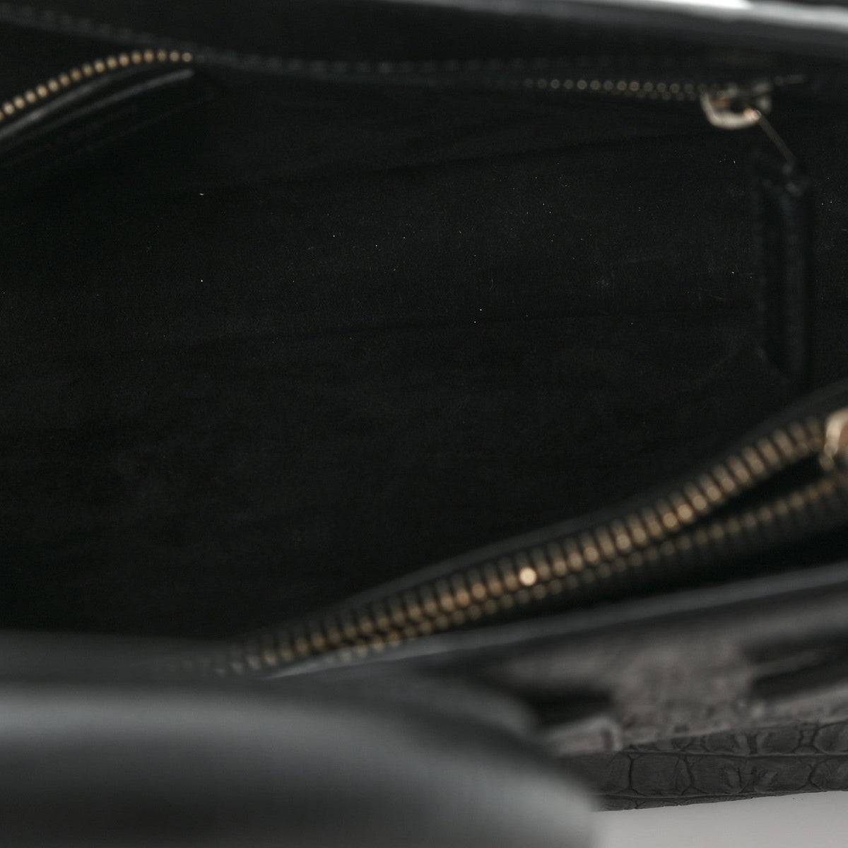 Calfskin Crocodile Embossed Large Sac De Jour Carryall Black