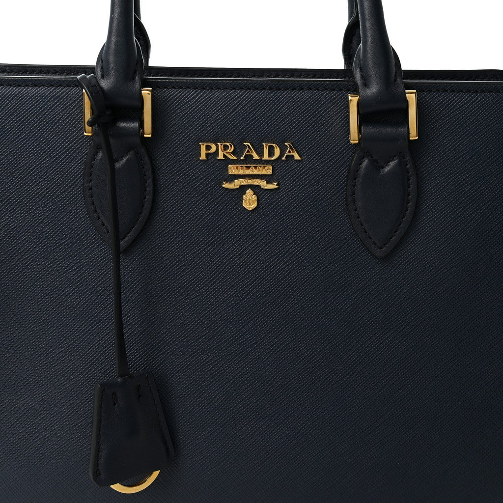 Saffiano Soft Calfskin Small Zippered Tote Baltico