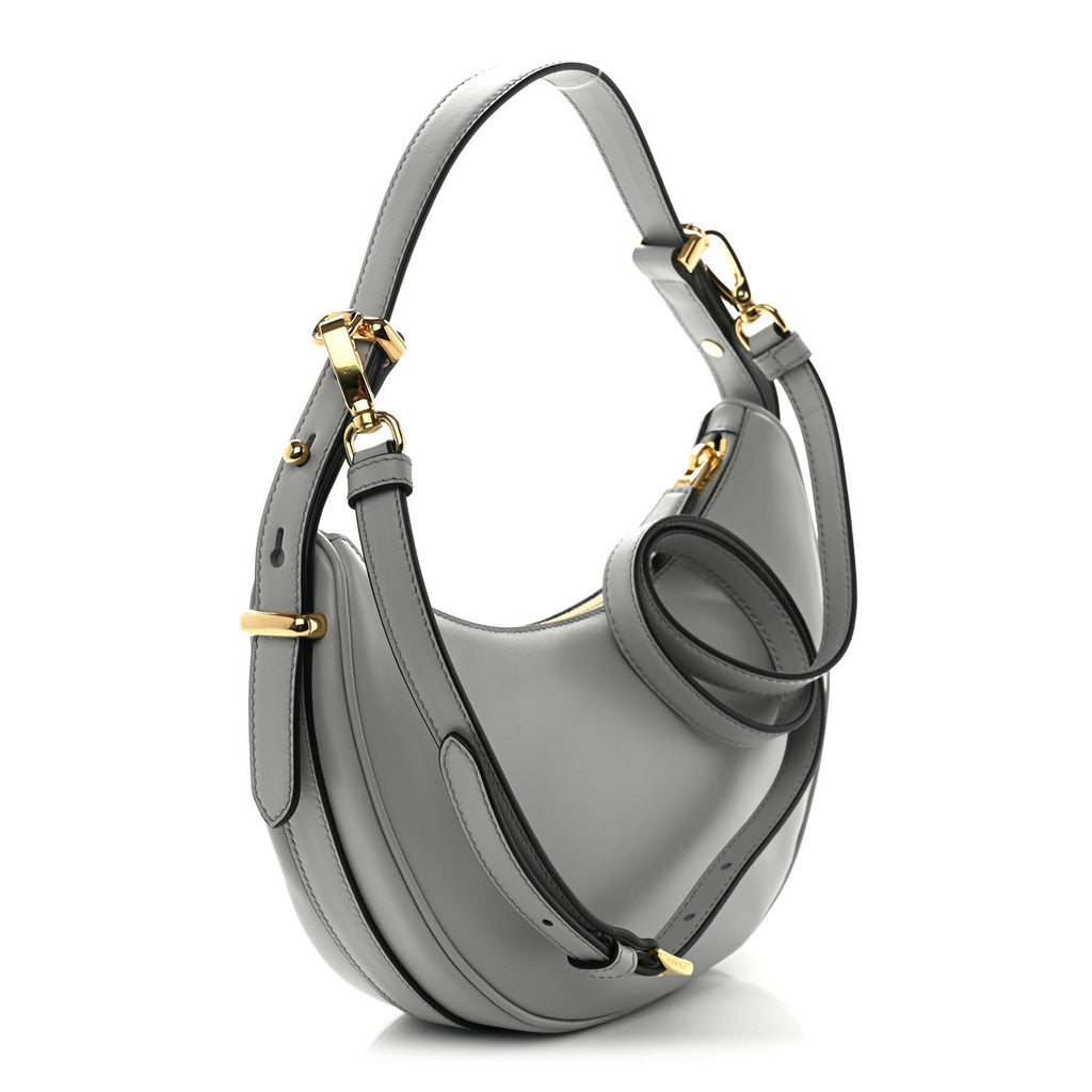 Soft Calfskin Arque Shoulder Bag Granito