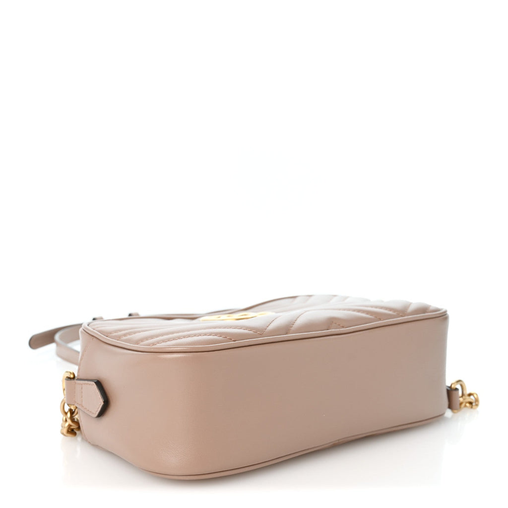 Calfskin Matelasse Small GG Marmont Chain Shoulder Bag Porcelain Rose