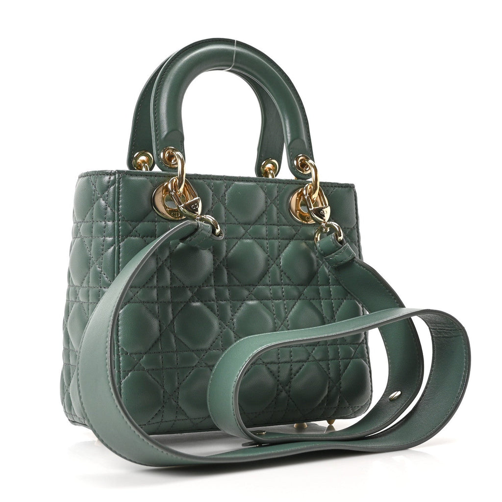 Lambskin Cannage Small Lady Dior Army Green