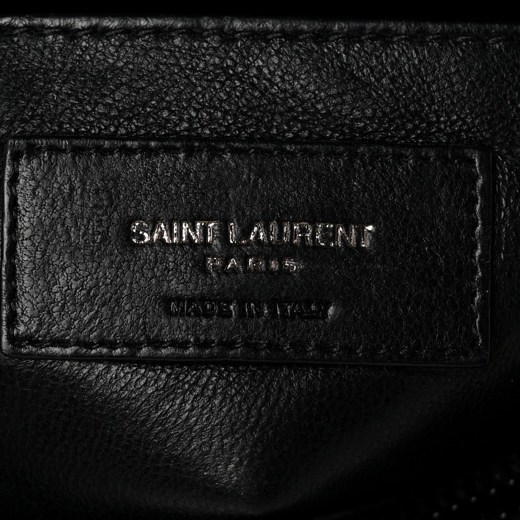 Calfskin Y Quilted Monogram Monochrome Small Loulou Chain Satchel Black