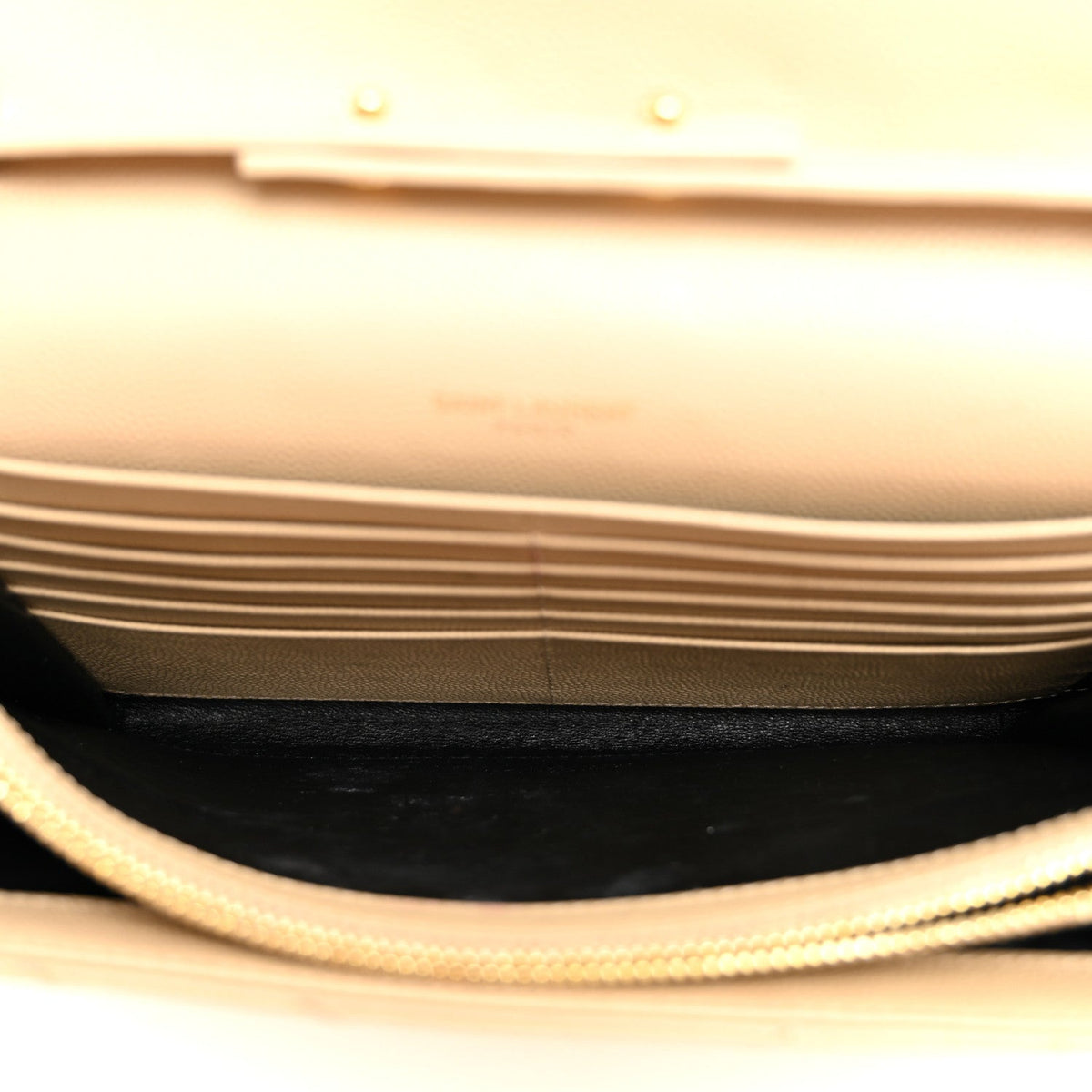 Grain De Poudre Matelasse Chevron Monogram Chain Wallet Dark Beige