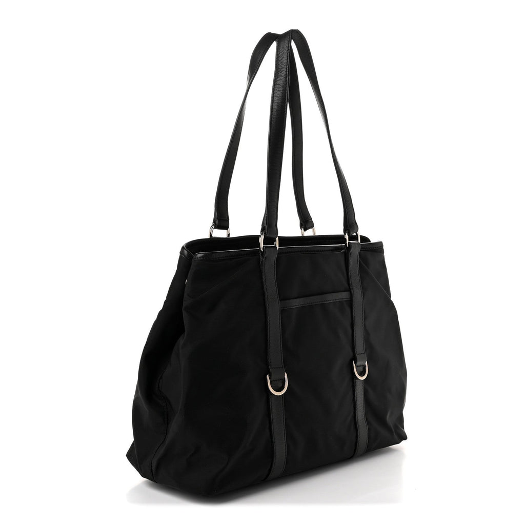 Tessuto Nylon Vitello Tote Black