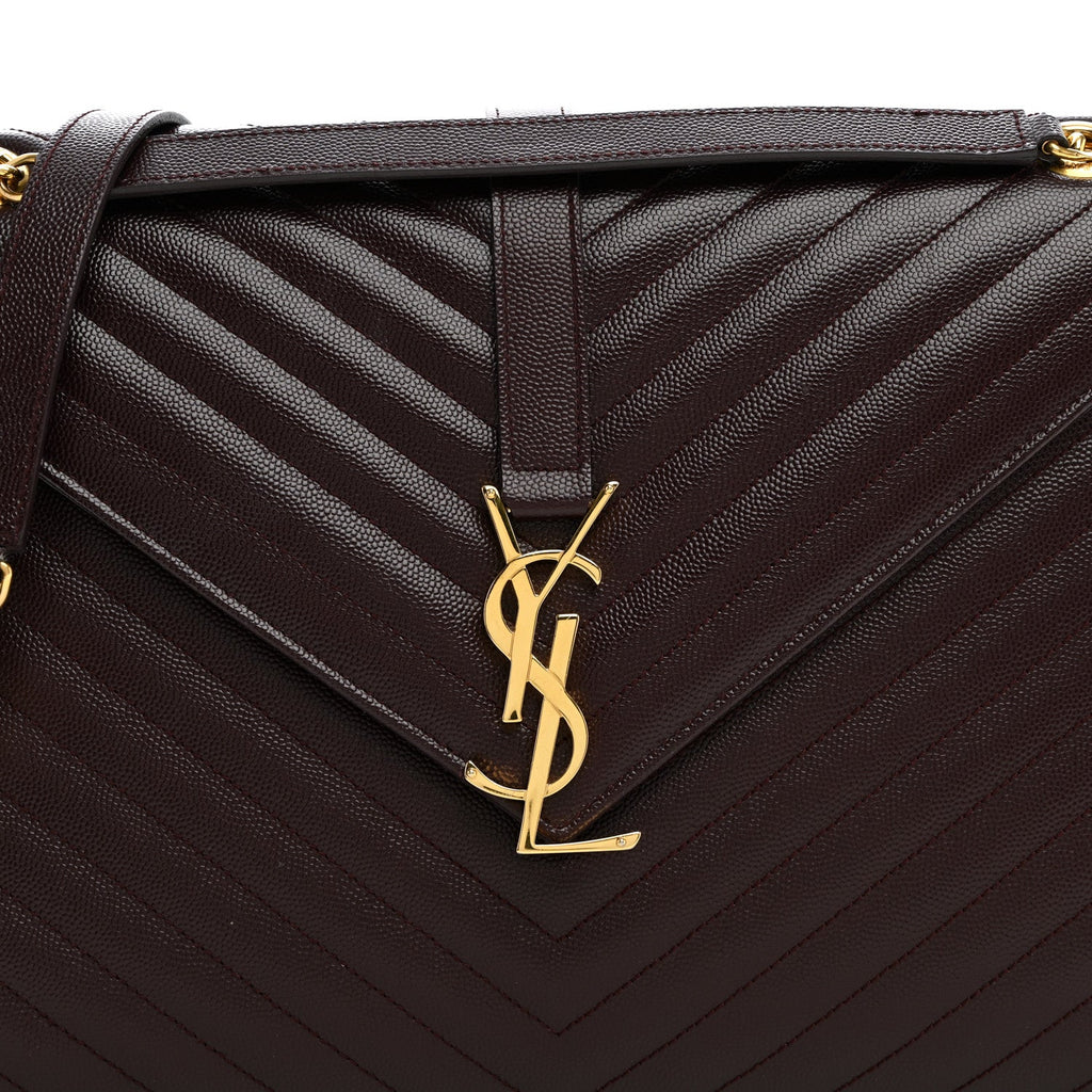 Grain De Poudre Matelasse Chevron Large Monogram Satchel Rouge Legion