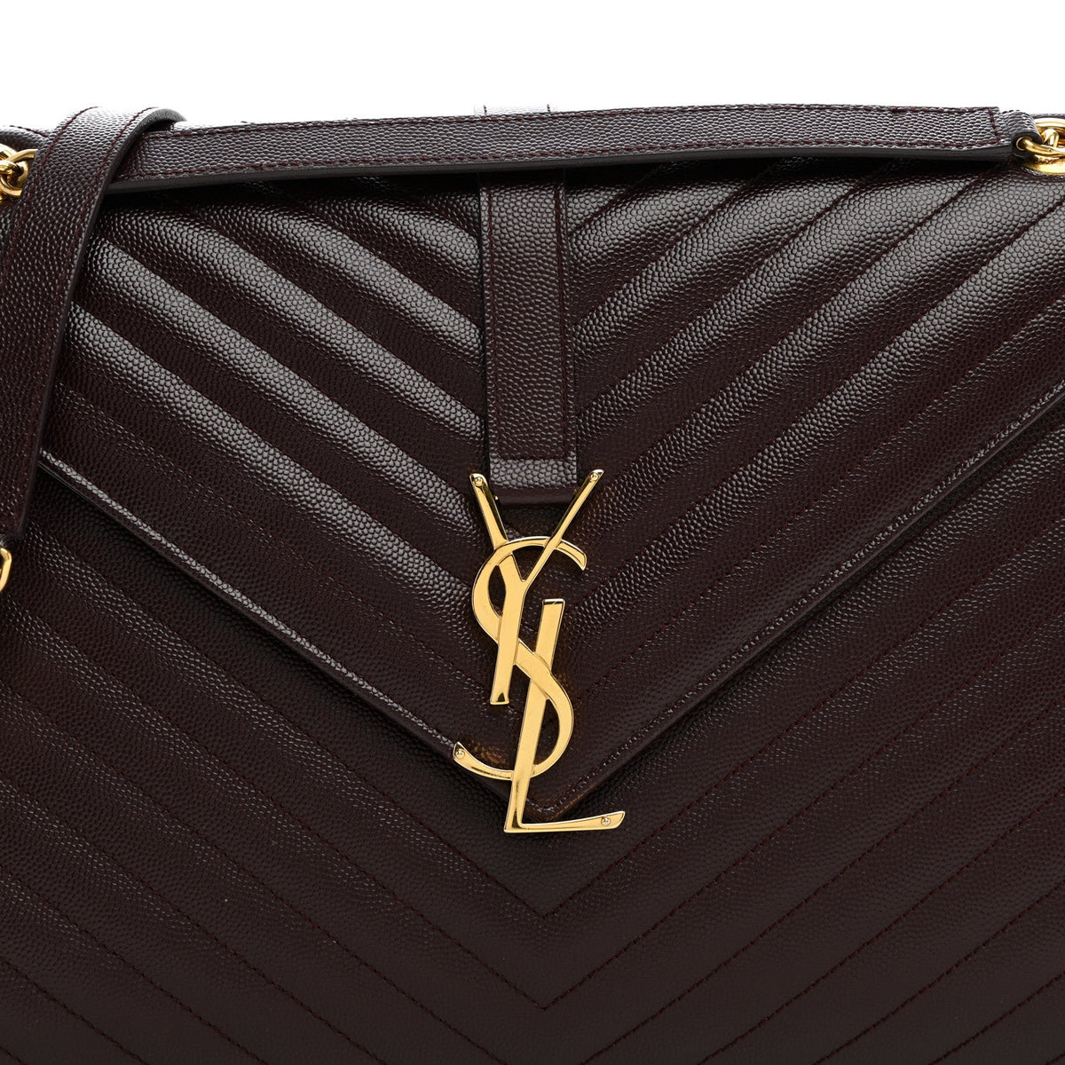 Grain De Poudre Matelasse Chevron Large Monogram Satchel Rouge Legion