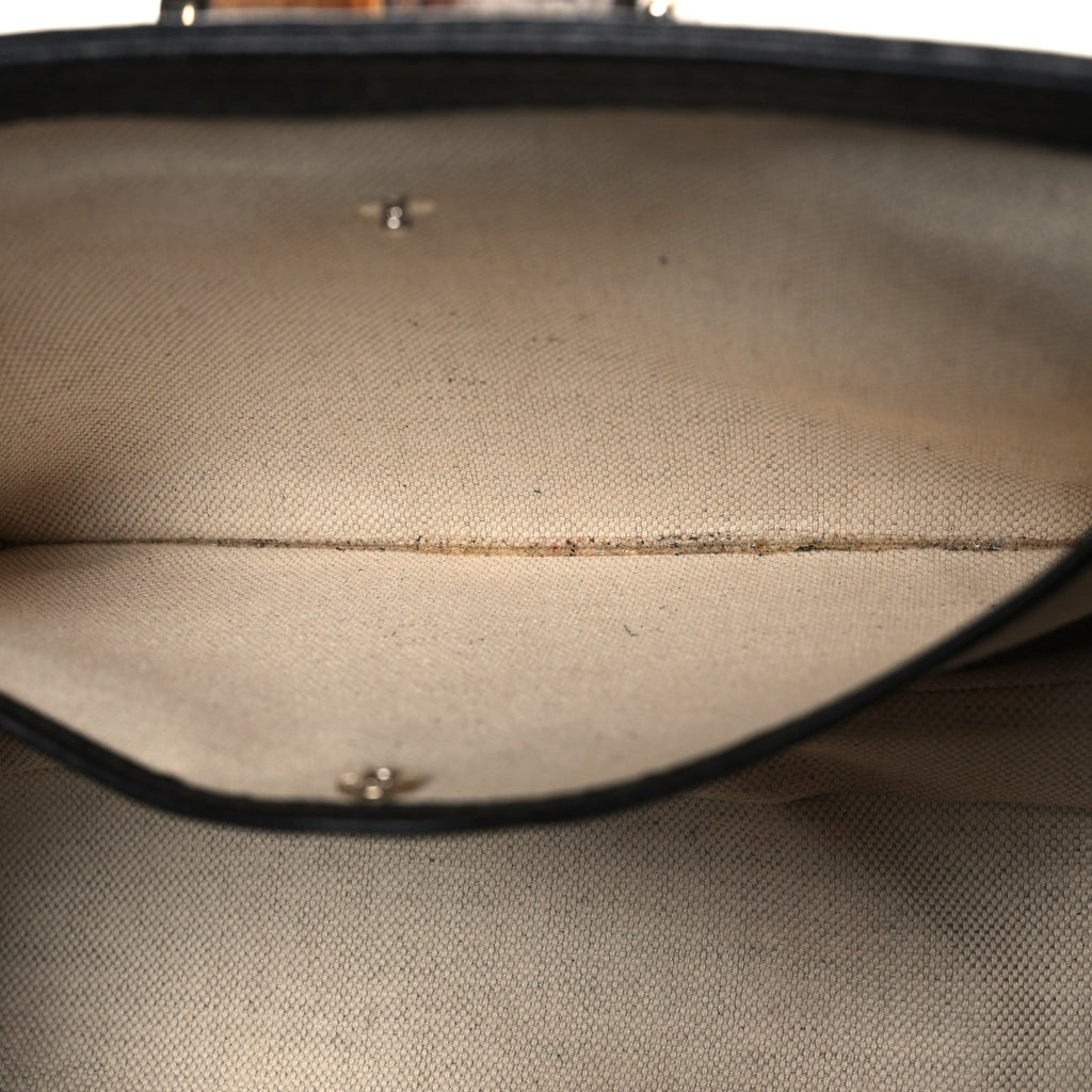Calfskin Medium New Bamboo Top Handle Bag Black