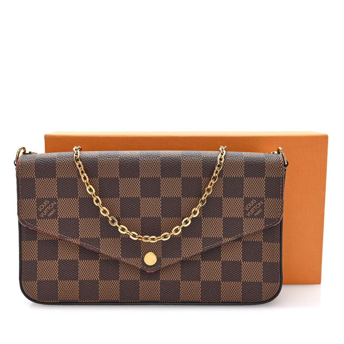 Damier Ebene Pochette Felicie Chain Wallet