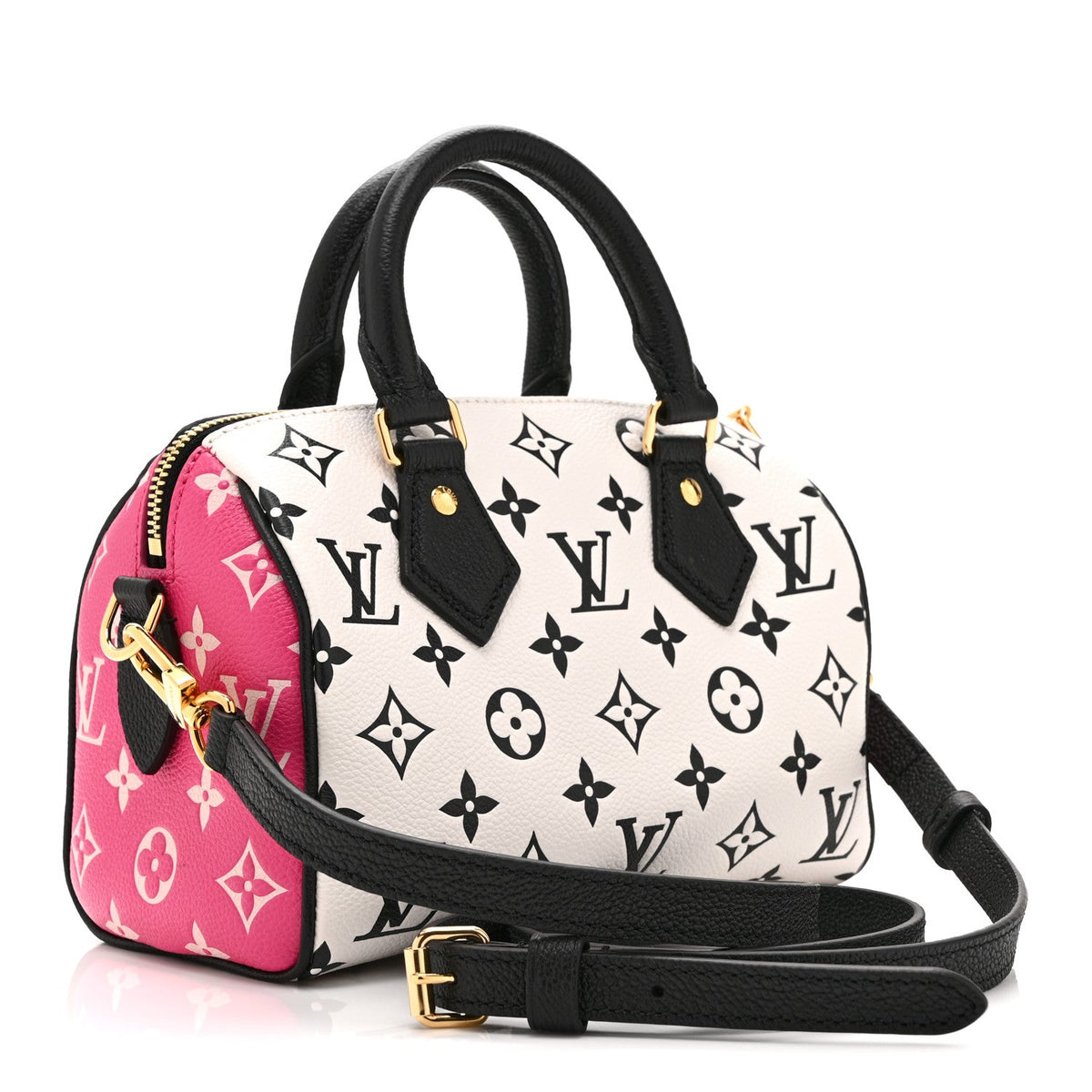 Empreinte Monogram Spring in the City Speedy Bandouliere 20 Black White Pink
