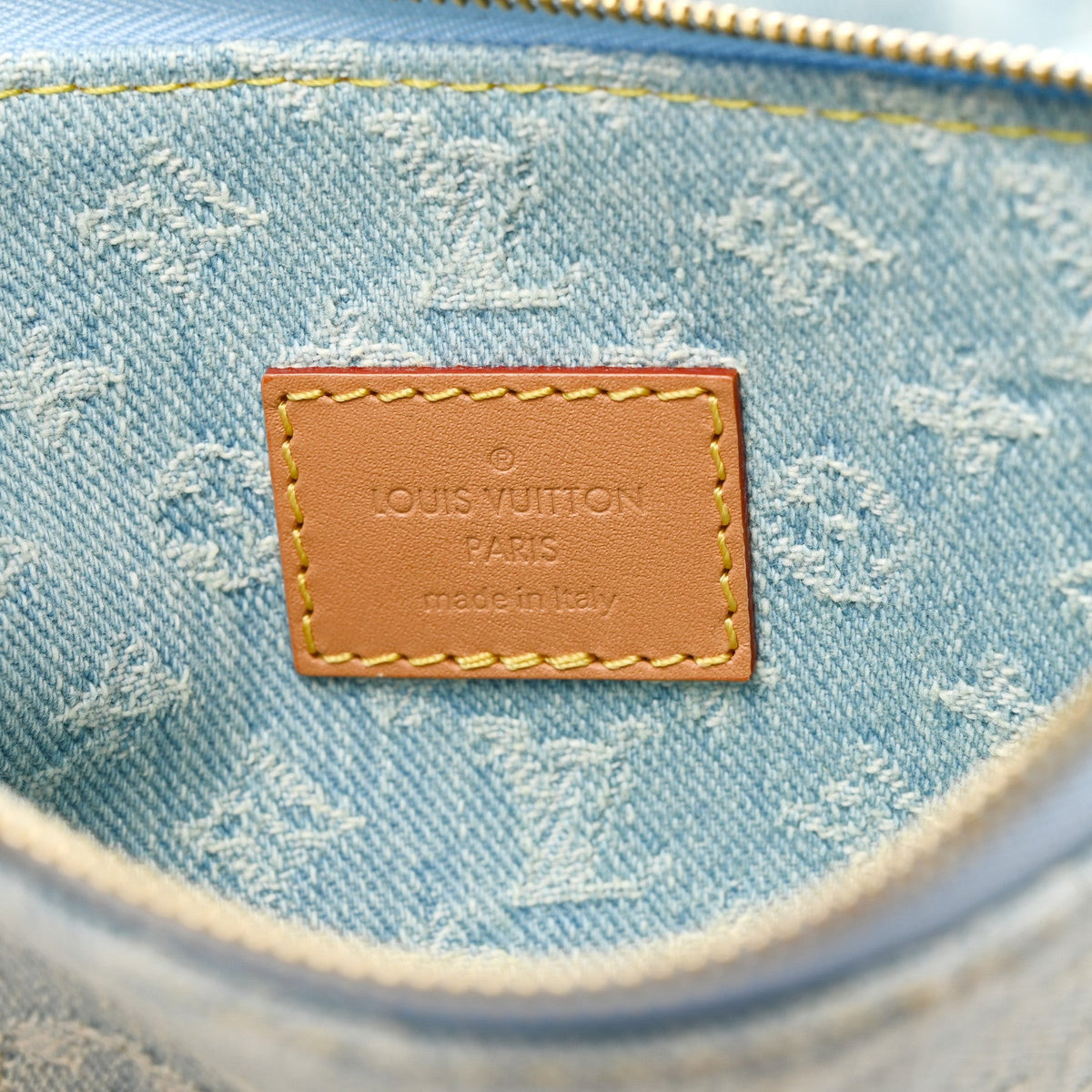 Monogram Denim CarryAll PM Sky Blue