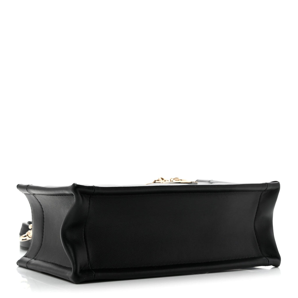 Calfskin Macrocannage Mini Book Tote Black