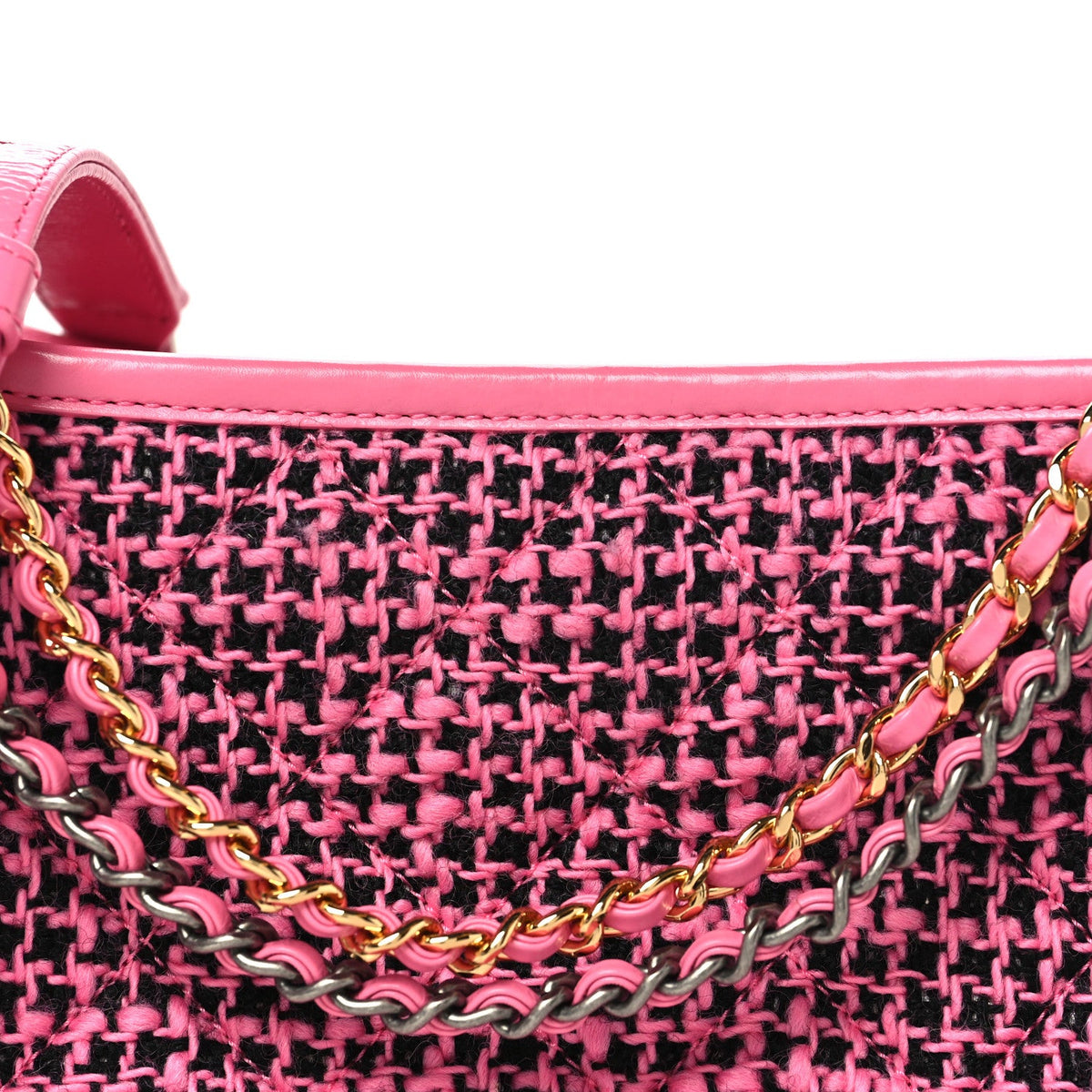 Tweed Calfskin Small Gabrielle Hobo Pink