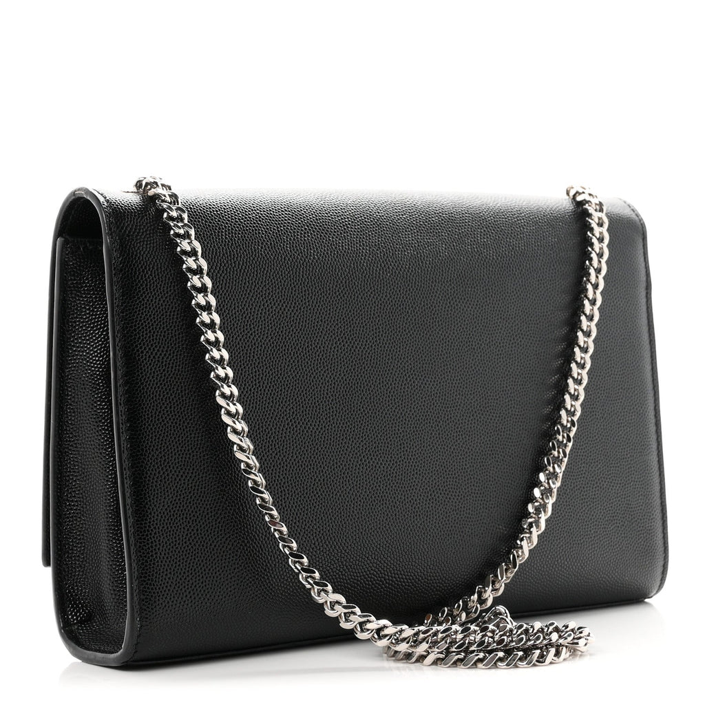Grain De Poudre Medium Classic Monogram Kate Satchel Black