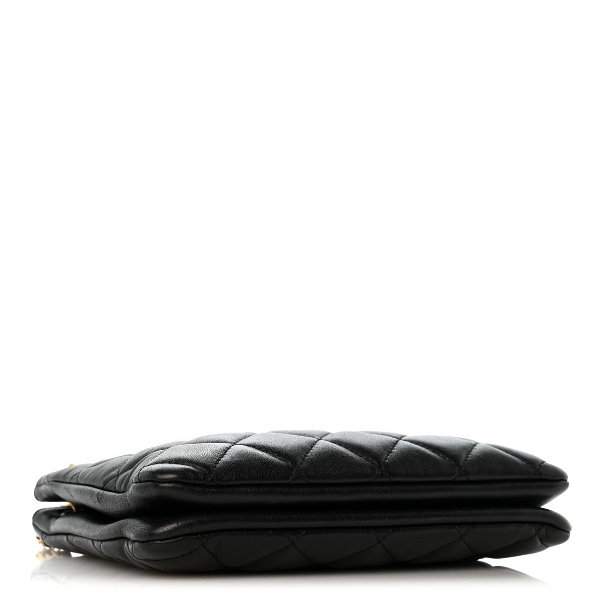 Lambskin Quilted Giant CC Shoulder Bag Black