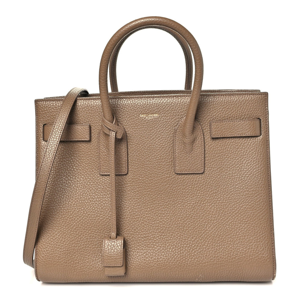 Grained Calfskin Small Sac De Jour Taupe