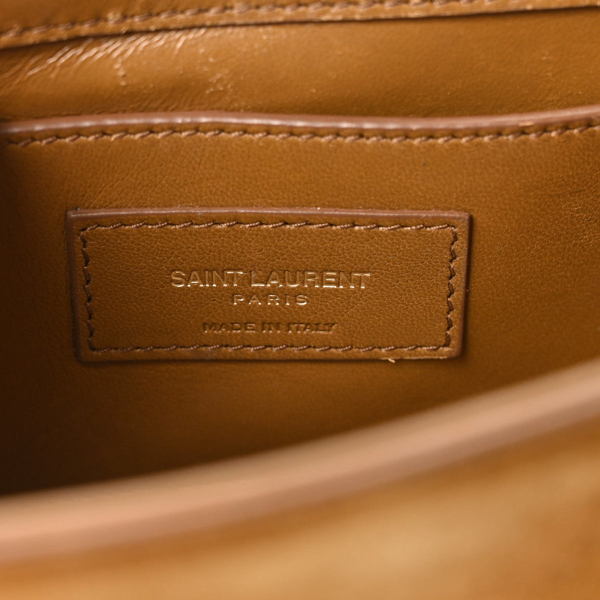 Suede Small Classic Monogram Kate Tassel Satchel Light Ochre