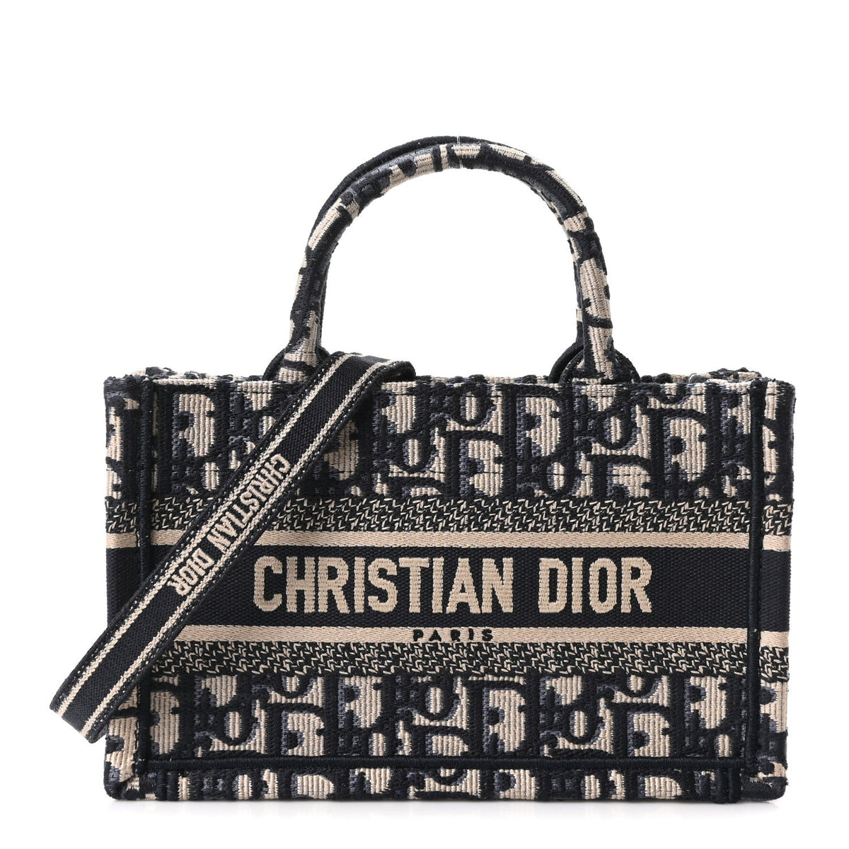 Oblique Mini Book Tote With Strap Blue Multicolor