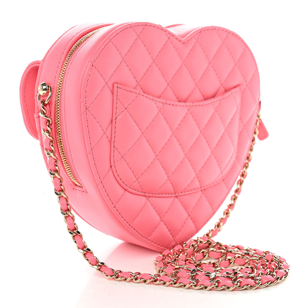 Lambskin Quilted CC In Love Heart Bag Pink
