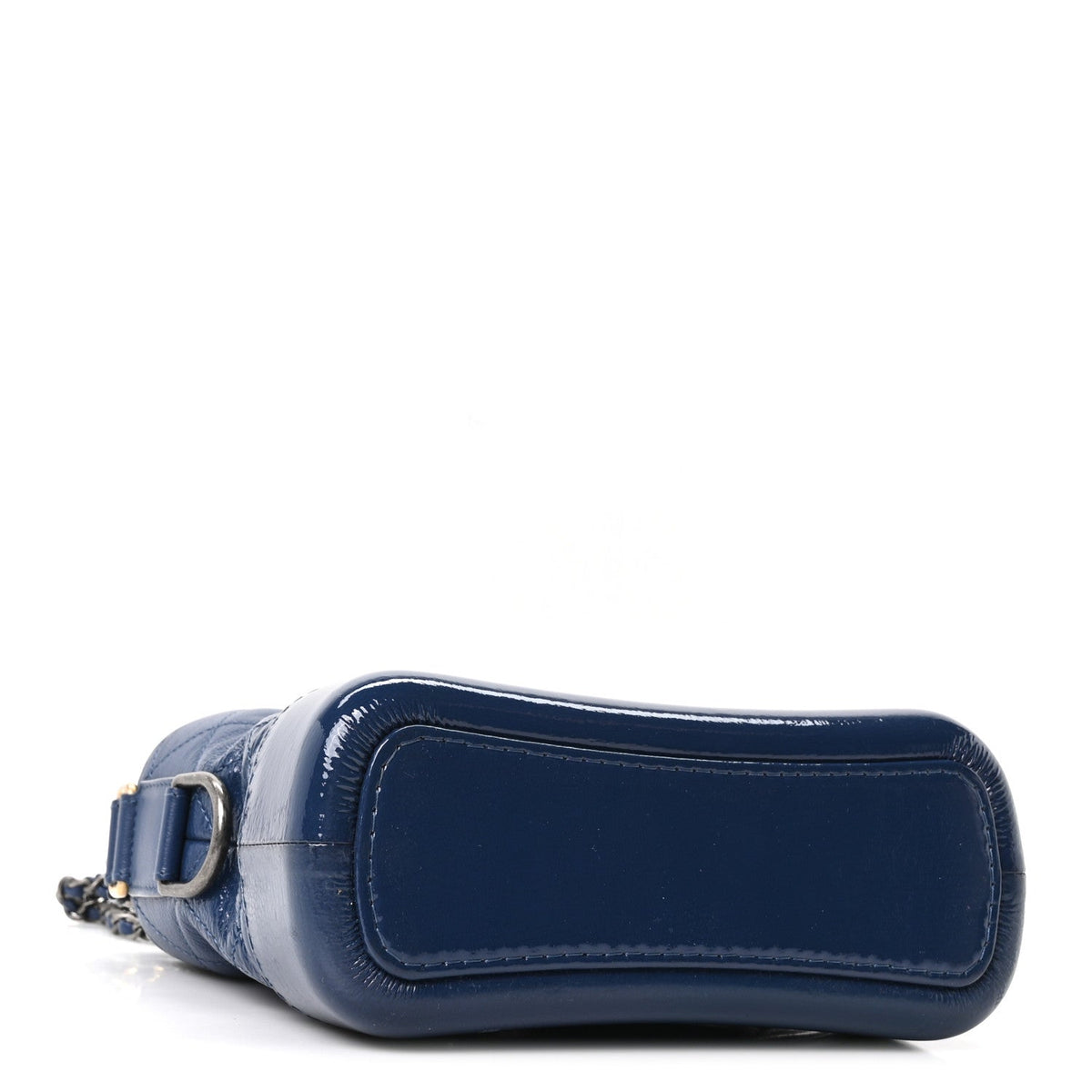 Patent Goatskin Quilted Small Gabrielle Hobo Blue