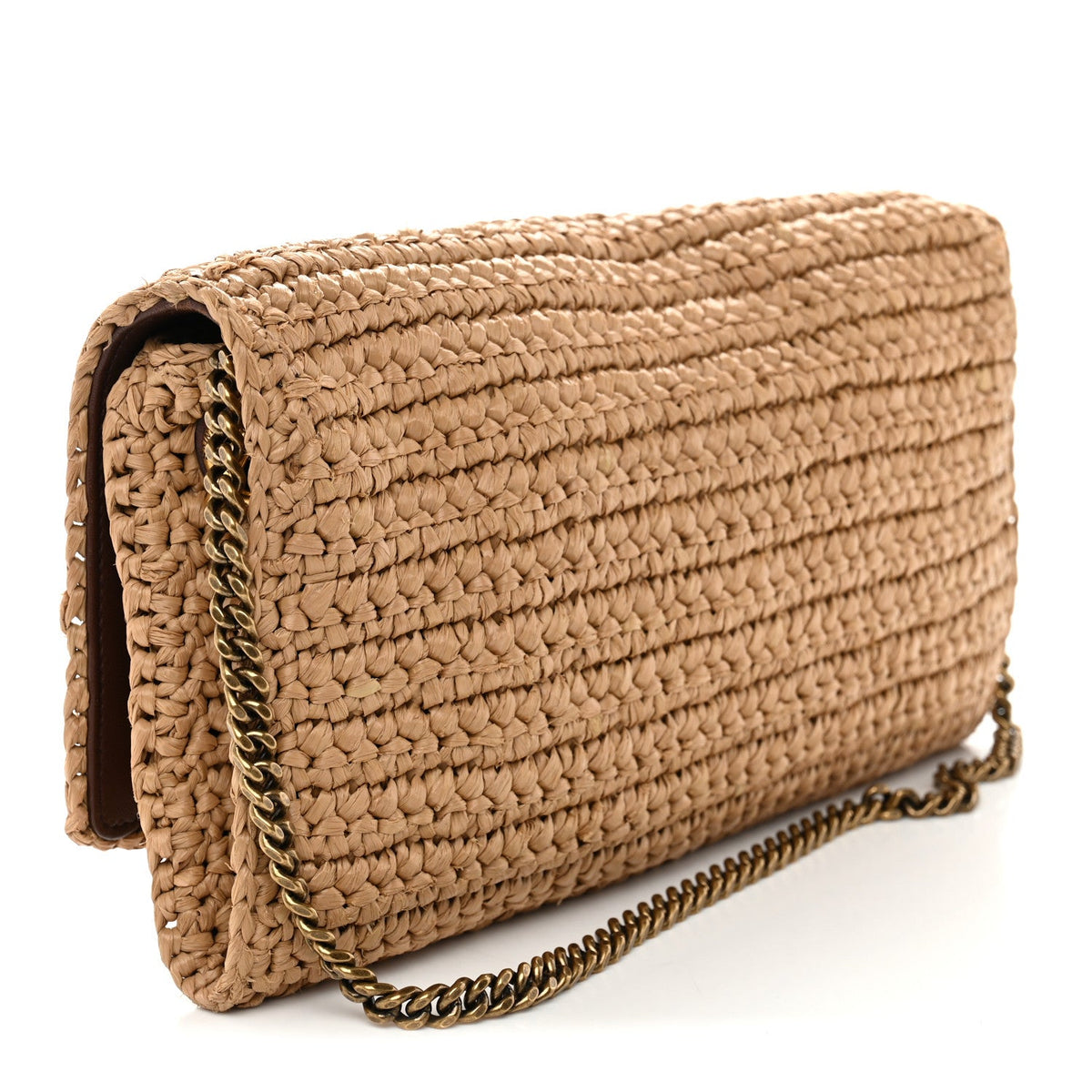 Raffia Monogram Tassel Kate 99 Dark Nude