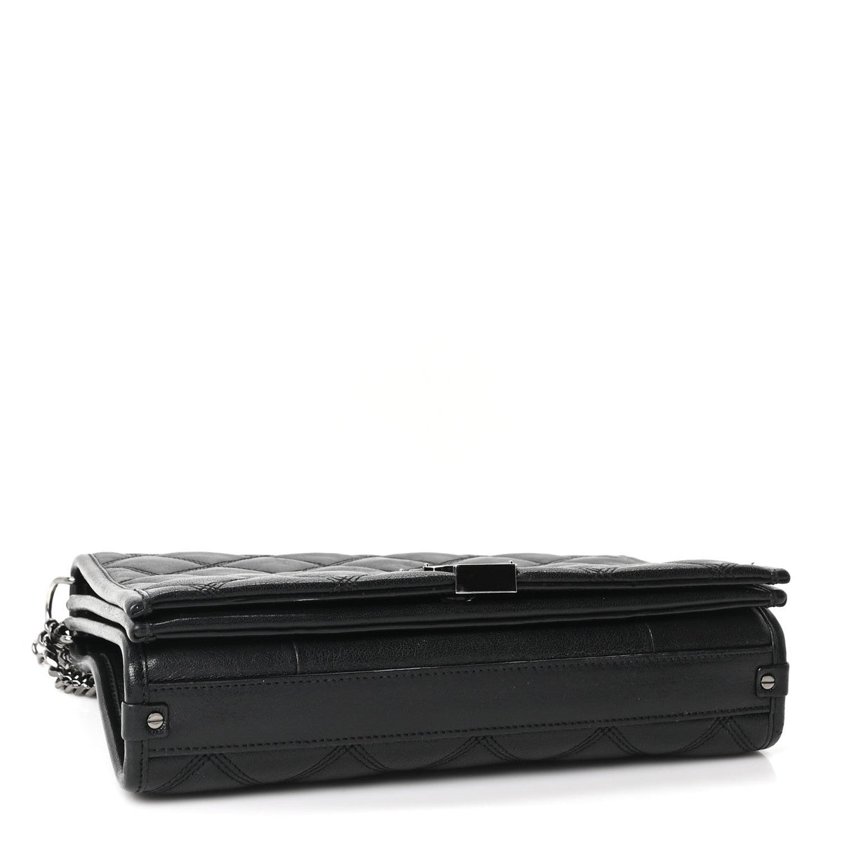 Lambskin Quilted Mini Becky Chain Bag Black