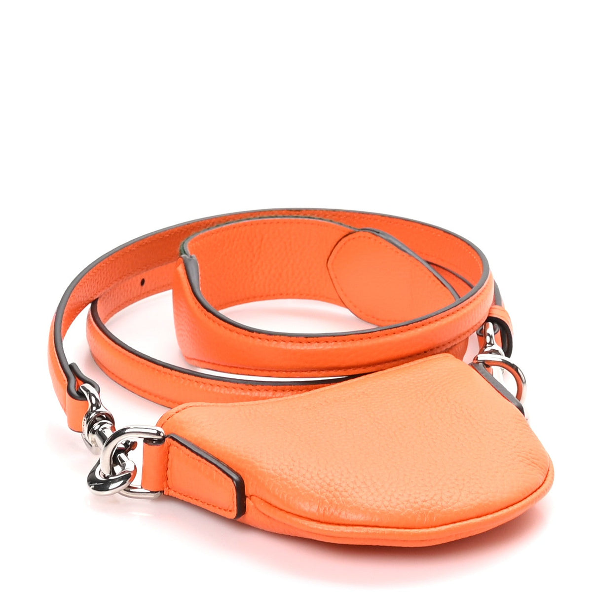 Pebbled Calfskin Mini B Shoulder Bag Orange