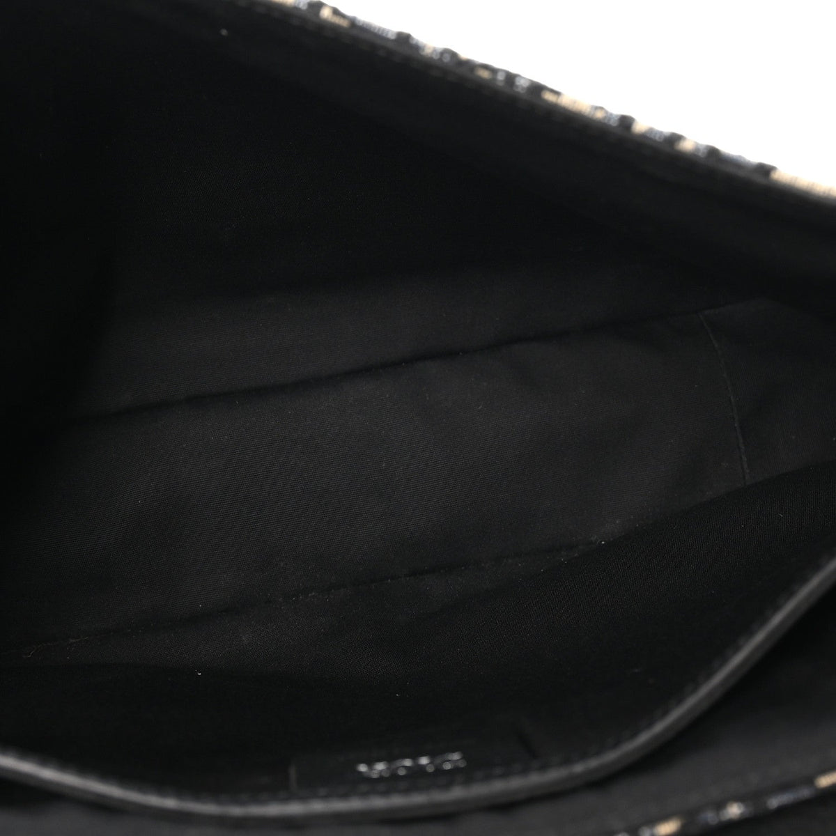 Oblique Jacquard Grained Calfskin Medium Saddle Messenger Bag Beige Black