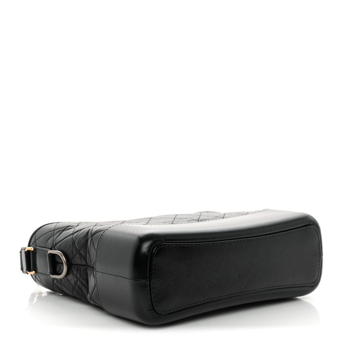 Aged Calfskin Quilted Medium Gabrielle Hobo Black